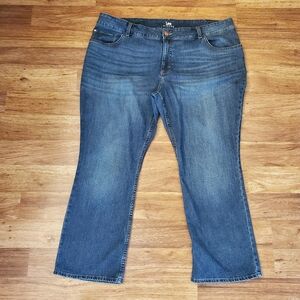 Lee Riders Straight Leg Jeans Size 24WP Stretch Dark Wash